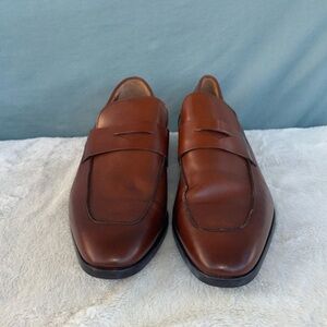 EUC Ted Baker "BENJY” Cognac Penny Loafers Size 14 Mens Leather Loafers Brown